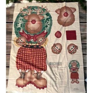 Daisy Kingdom Reggie Reindeer Christmas Door Fabric Panel 1209 Easy Cut & Sew